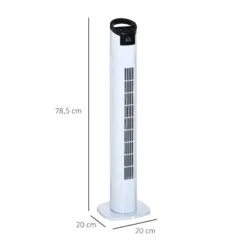 HOMCOM Turmventilator Mit Fernbedienung Weiß 20L X 20B X 78,5H Cm | Ventilator 3 Modi Freistehend Fernbedienung 10 HOMCOM Turmventilator Mit Fernbedienung Weiß 20L X 20B X 78,5H Cm | Ventilator 3 Modi Freistehend Fernbedienung -Black & Decker 8600336600 824 017V90 prod 005