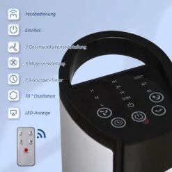 HOMCOM Turmventilator Mit Fernbedienung Weiß 20L X 20B X 78,5H Cm | Ventilator 3 Modi Freistehend Fernbedienung 11 HOMCOM Turmventilator Mit Fernbedienung Weiß 20L X 20B X 78,5H Cm | Ventilator 3 Modi Freistehend Fernbedienung -Black & Decker 8600336600 824 017V90 prod 006