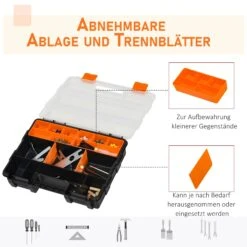 DURHAND Werkzeugaufbewahrung Box 4-teiliges Set Schwarz, Orange | Aufbewahrungsbox Werkzeug Sortierkasten -Black & Decker 8600336600 B20 078 prod 006