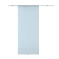 HOMCOM Glasschiebetür Transparent | Zimmertür Teilsatiniert Schiebetür Glastür Tür