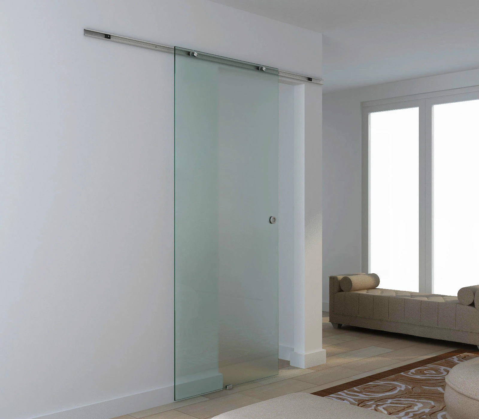 HOMCOM Glasschiebetür Transparent | Zimmertür Teilsatiniert Schiebetür Glastür Tür 4 HOMCOM Glasschiebetür Transparent | Zimmertür Teilsatiniert Schiebetür Glastür Tür – Bild 4