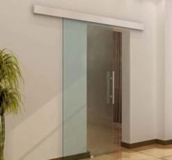 HOMCOM Glas Schiebetür Mit Griffstange Silber, Transparent | Schiebetür Tür Glastür Zimmertür Glasschiebetür -Black & Decker 8600336600 E7 0017 prod 004