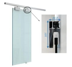 HOMCOM Glas Schiebetür Mit Griffstange Silber, Transparent | Schiebetür Tür Glastür Zimmertür Glasschiebetür -Black & Decker 8600336600 E7 0017 prod 006