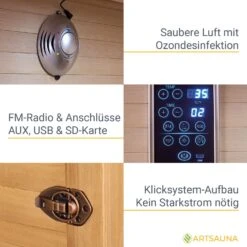 Artsauna Infrarotkabine Nyborg S90V Vollspektrumstrahler & Ambiente LED Beleuchtung – Kabine Für 1 10 Artsauna Infrarotkabine Nyborg S90V Vollspektrumstrahler & Ambiente LED Beleuchtung – Kabine Für 1 -Black & Decker 8600348200 18394 prod 005