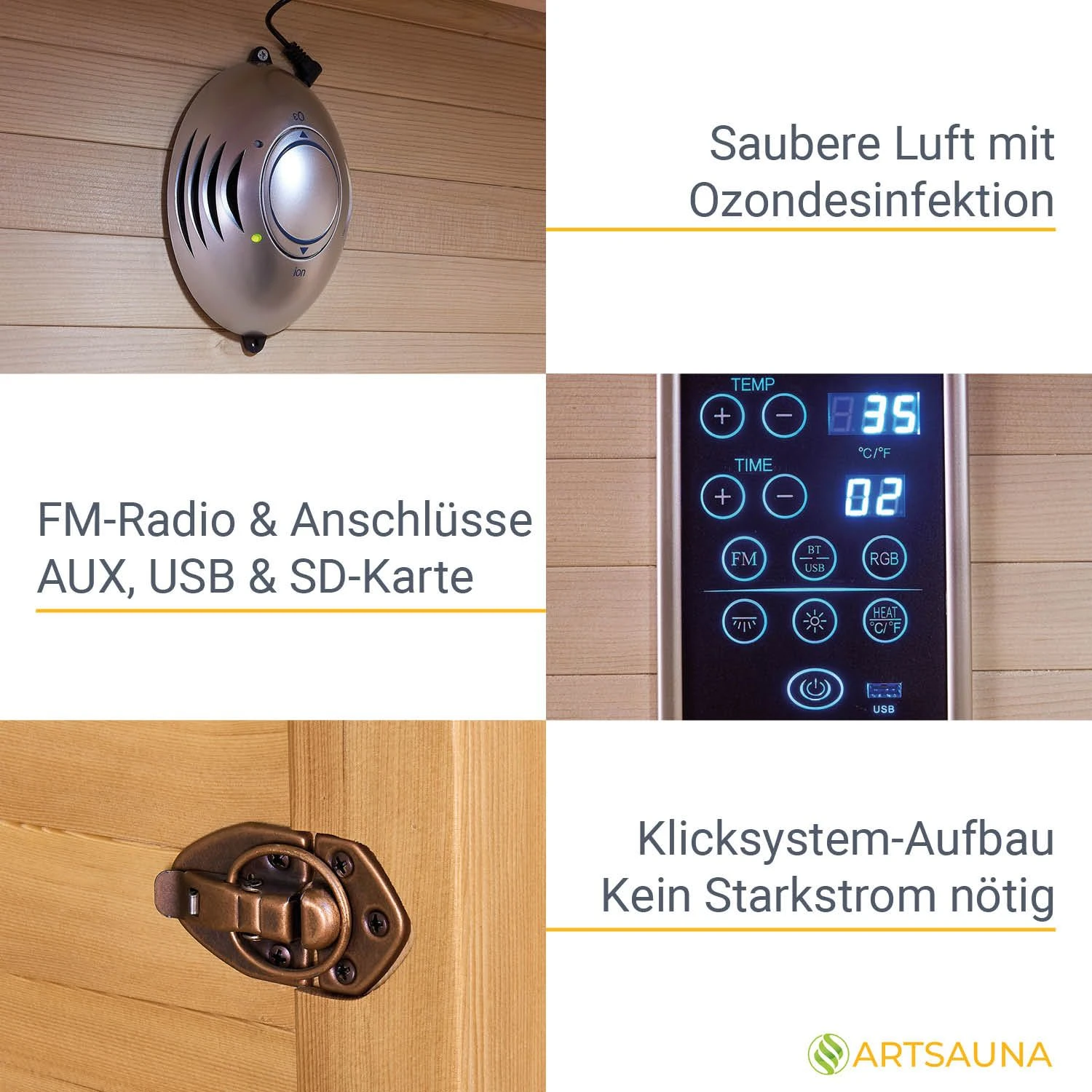 Artsauna Infrarotkabine Nyborg S90V Vollspektrumstrahler & Ambiente LED Beleuchtung – Kabine Für 1 5 Artsauna Infrarotkabine Nyborg S90V Vollspektrumstrahler & Ambiente LED Beleuchtung – Kabine Für 1 – Bild 5