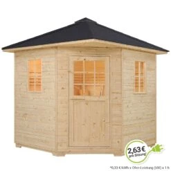 Artsauna Gartensauna Eldur Mit Ofen, Licht & Zubehör – Holz Saunahaus Für 5 Personen – Outdoor Sauna