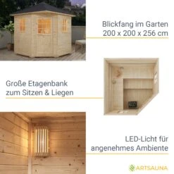 Artsauna Gartensauna Eldur Mit Ofen, Licht & Zubehör – Holz Saunahaus Für 5 Personen – Outdoor Sauna -Black & Decker 8600348200 18707 prod 004