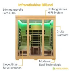 Artsauna Infrarotkabine Wärmekabine Billund Flächenstrahler & Hemlockholz -Black & Decker 8600348200 48797799 prod 003