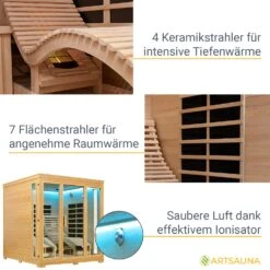 Artsauna Infrarotkabine Wärmekabine Billund Flächenstrahler & Hemlockholz -Black & Decker 8600348200 48797799 prod 004
