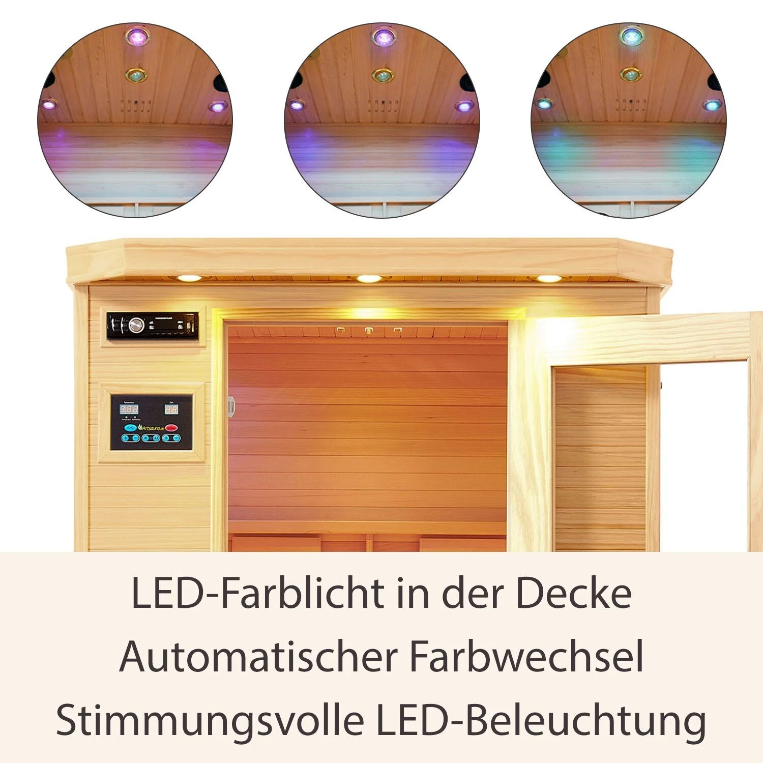 Artsauna Infrarotkabine Wärmekabine Oslo Mit Vollspektrumstrahlern & Hemlockholz 5 Artsauna Infrarotkabine Wärmekabine Oslo Mit Vollspektrumstrahlern & Hemlockholz – Bild 5