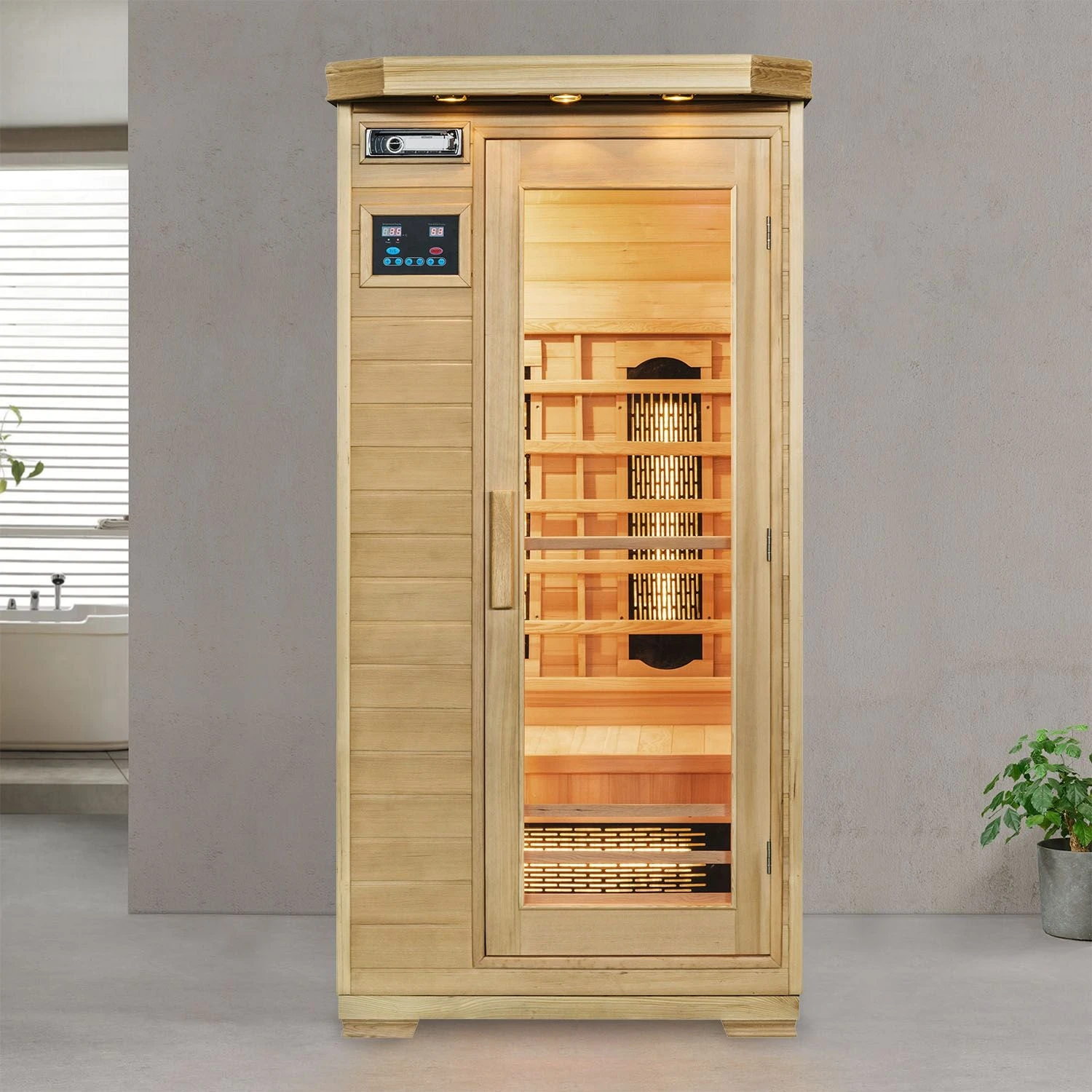 Artsauna Infrarotkabine Wärmekabine Trondheim Mit Vollspektrumstrahlern & Hemlockholz 2 Artsauna Infrarotkabine Wärmekabine Trondheim Mit Vollspektrumstrahlern & Hemlockholz – Bild 2