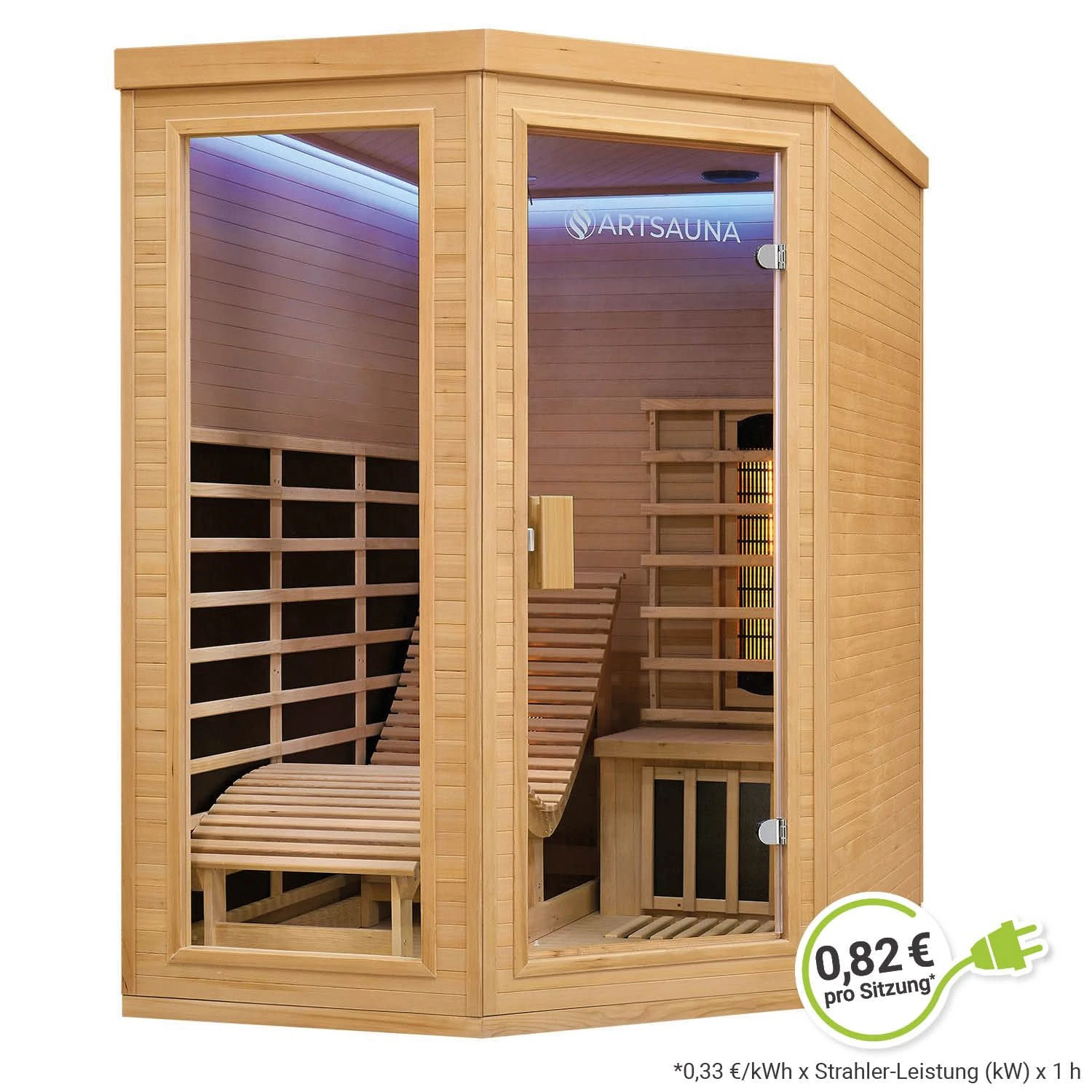 Artsauna Infrarotkabine Wärmekabine Kolding Mit Triplex-Heizsystem & Hemlockholz 1 Artsauna Infrarotkabine Wärmekabine Kolding Mit Triplex-Heizsystem & Hemlockholz