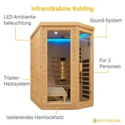 Artsauna Infrarotkabine Wärmekabine Kolding Mit Triplex-Heizsystem & Hemlockholz 8 Artsauna Infrarotkabine Wärmekabine Kolding Mit Triplex-Heizsystem & Hemlockholz -Black & Decker 8600348200 54964072 prod 003