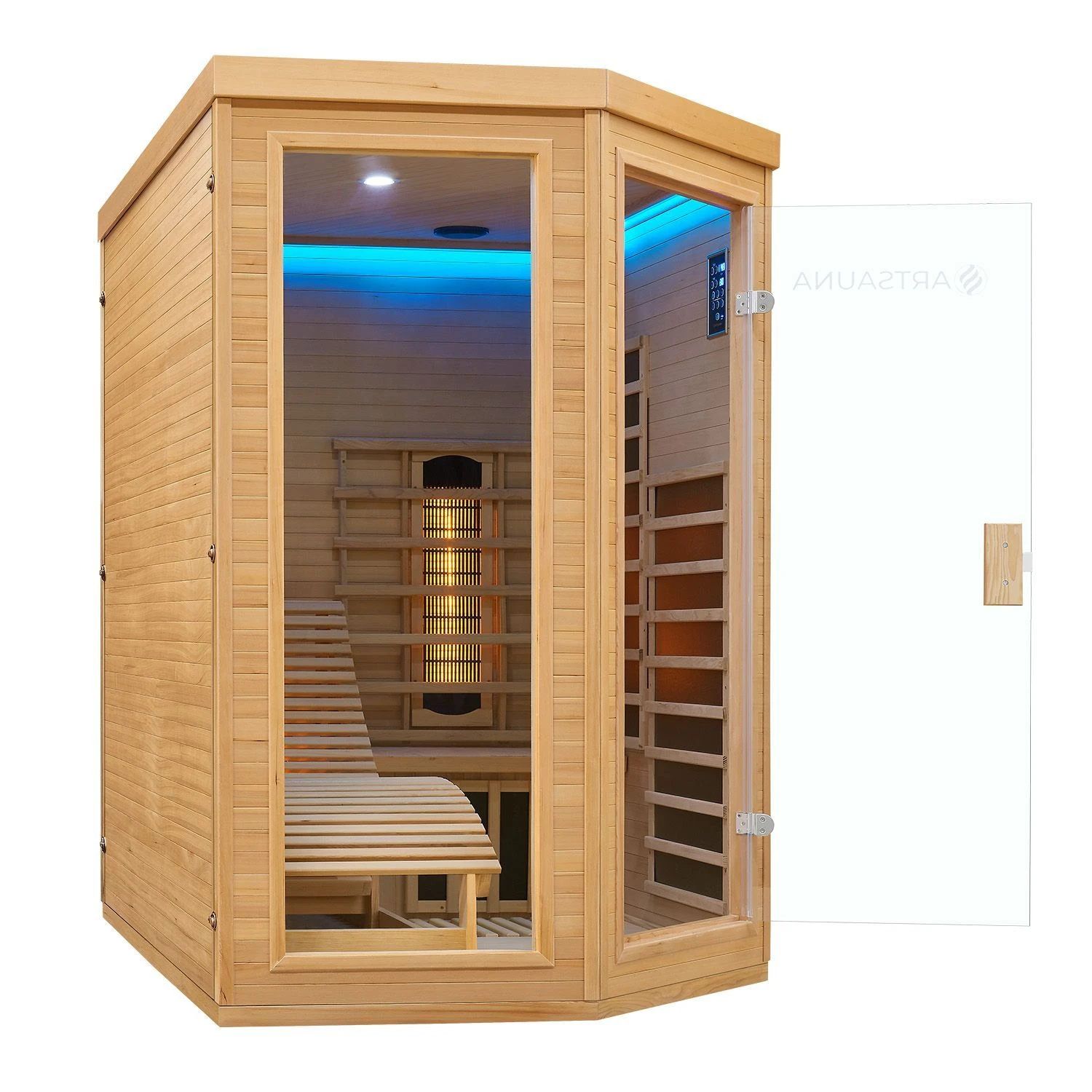Artsauna Infrarotkabine Wärmekabine Kolding Mit Triplex-Heizsystem & Hemlockholz 6 Artsauna Infrarotkabine Wärmekabine Kolding Mit Triplex-Heizsystem & Hemlockholz – Bild 6