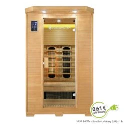 Artsauna Infrarotkabine Oslo Mit Triplex-Heizsystem | 2 Personen | Hemlock Holz | 120 X 100 Cm