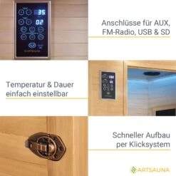 Artsauna Infrarotkabine Oslo Mit Triplex-Heizsystem | 2 Personen | Hemlock Holz | 120 X 100 Cm -Black & Decker 8600348200 61844987 prod 005