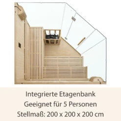 Artsauna Saunakabine Espoo200 Premium Mit Harvia Ofen – 5 Personen – Hemlock Holz & Glasfront -Black & Decker 8600348200 74518979 prod 004