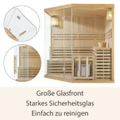 Artsauna Saunakabine Espoo200 Premium Mit Harvia Ofen – 5 Personen – Hemlock Holz & Glasfront -Black & Decker 8600348200 74518979 prod 006