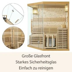 Artsauna Saunakabine Espoo200 Premium Naturstein-Wand – 5 Personen – Harvia Ofen & Hemlock Holz -Black & Decker 8600348200 74518982 prod 006