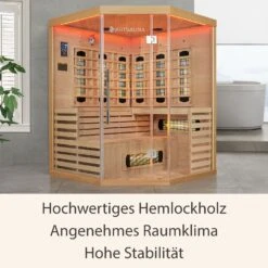 Artsauna Infrarotkabine Kiruna150 Dual Technologie – 8 Vollspektrumstrahler & 1 Flächenstrahler -Black & Decker 8600348200 74542161 prod 003