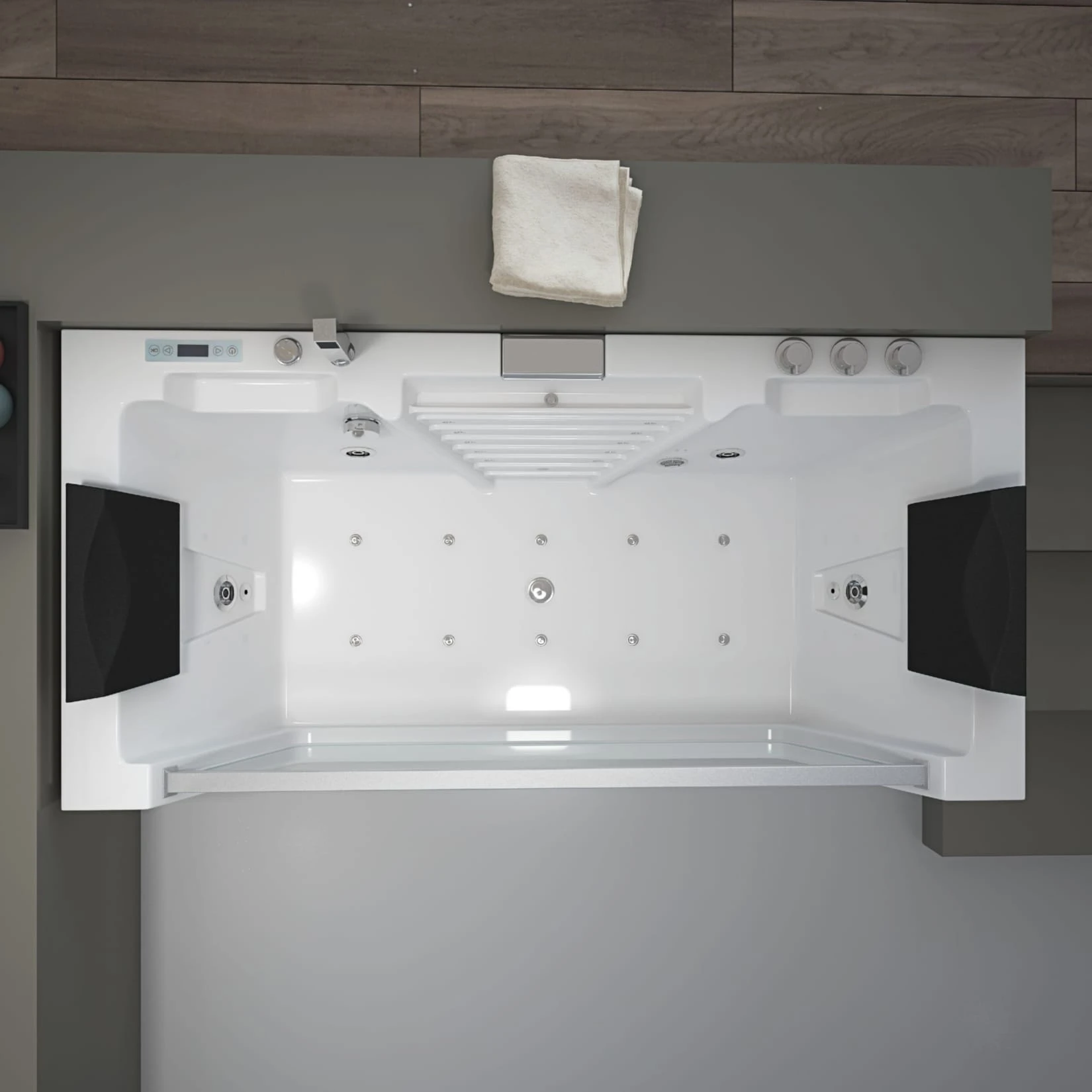 TroniTechnik Whirlpool Badewanne MYKONOS 180cm X 88cm Mit Heizung, Wasserfall, Hydromassage Und Farblichtherapie 3 TroniTechnik Whirlpool Badewanne MYKONOS 180cm X 88cm Mit Heizung, Wasserfall, Hydromassage Und Farblichtherapie – Bild 3