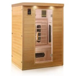 Dewello Infrarotkabine Infrarotsauna LAVAL PLUS 135cm X 105cm Inkl. Keramikstrahler, Bodenstrahler, Radio, Farblicht -Black & Decker 8600355400 2117 prod 003