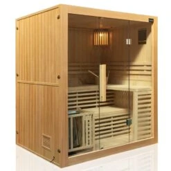 Dewello Finnische Traditionelle Sauna SARNIA 180cm X 140cm Inkl. 6 KW Harvia Ofen, Inkl. Komplettem Zubehör -Black & Decker 8600355400 2140 prod 003