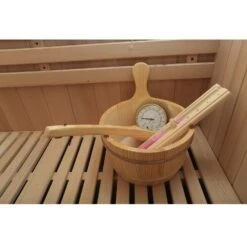 Dewello Finnische Traditionelle Sauna SARNIA 180cm X 140cm Inkl. 6 KW Harvia Ofen, Inkl. Komplettem Zubehör -Black & Decker 8600355400 2140 prod 006