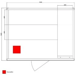 Dewello Finnische Traditionelle Sauna SARNIA PLUS 180cm X 140cm Inkl. 6 KW Harvia Ofen, Zubehör