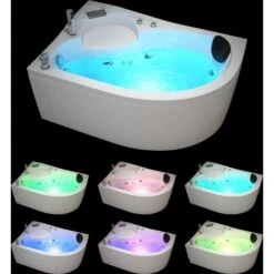 TroniTechnik Whirlpool Badewanne CAPRI RECHTS 150cm X 100cm Mit Spülfunktion, Wasserfalleinlauf Hydromassage Und Farblichtherapie -Black & Decker 8600355400 2487 prod 005