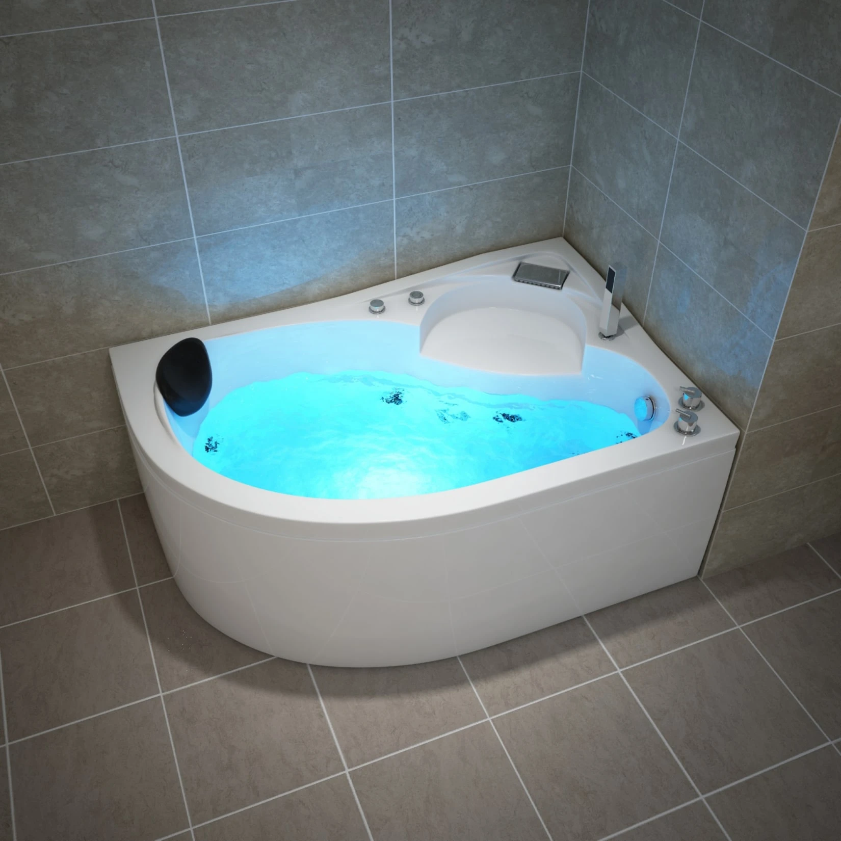 TroniTechnik Whirlpool Badewanne CAPRI LINKS 150cm X 100cm Mit Spülfunktion, Wasserfalleinlauf Hydromassage Und Farblichtherapie 1 TroniTechnik Whirlpool Badewanne CAPRI LINKS 150cm X 100cm Mit Spülfunktion, Wasserfalleinlauf Hydromassage Und Farblichtherapie