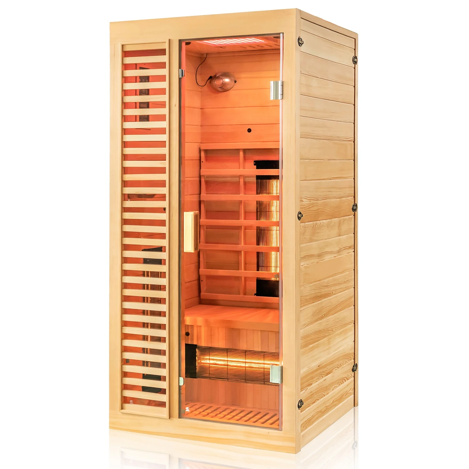 Dewello Infrarotkabine Infrarotsauna HAMLIN 90cm X 90cm Inkl. Vollspektrumstrahler, Bodenstrahler 5 Dewello Infrarotkabine Infrarotsauna HAMLIN 90cm X 90cm Inkl. Vollspektrumstrahler, Bodenstrahler – Bild 5