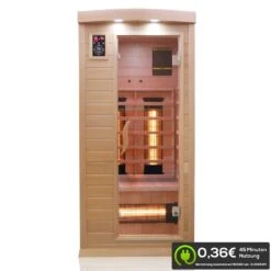 Dewello Infrarotkabine Infrarotsauna PIERSON 90cm X 90cm Inkl. Vollspektrumstrahler, Bodenstrahler