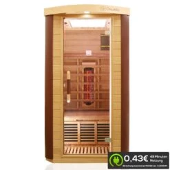 Dewello Infrarotkabine Infrarotsauna TORONTO 102cm X 102cm Inkl. Vollspektrumstrahler, Bodenstrahler