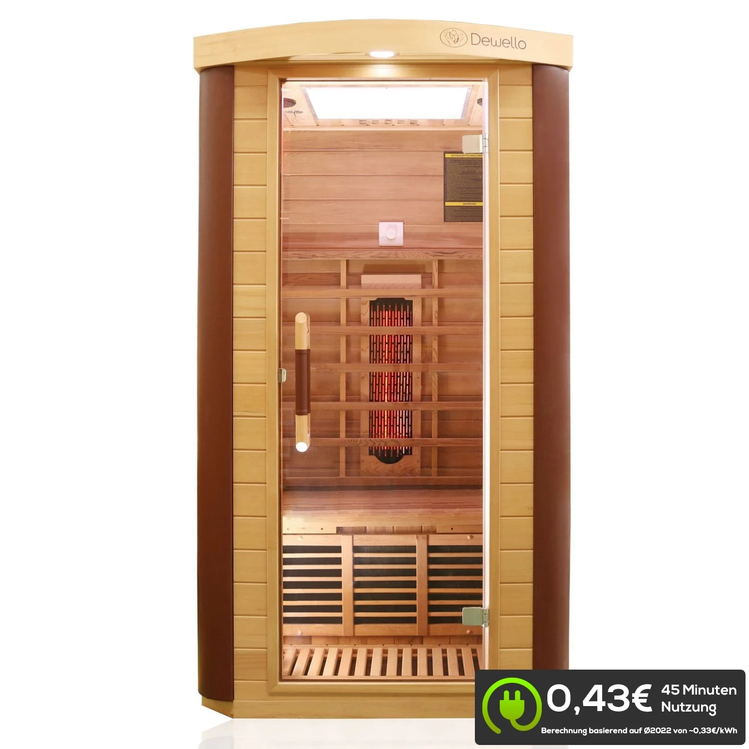 Dewello Infrarotkabine Infrarotsauna TORONTO 102cm X 102cm Inkl. Vollspektrumstrahler, Bodenstrahler 1 Dewello Infrarotkabine Infrarotsauna TORONTO 102cm X 102cm Inkl. Vollspektrumstrahler, Bodenstrahler