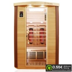 Dewello Infrarotkabine Infrarotsauna TORONTO 127cm X 106cm Inkl. Vollspektrumstrahler, Bodenstrahler