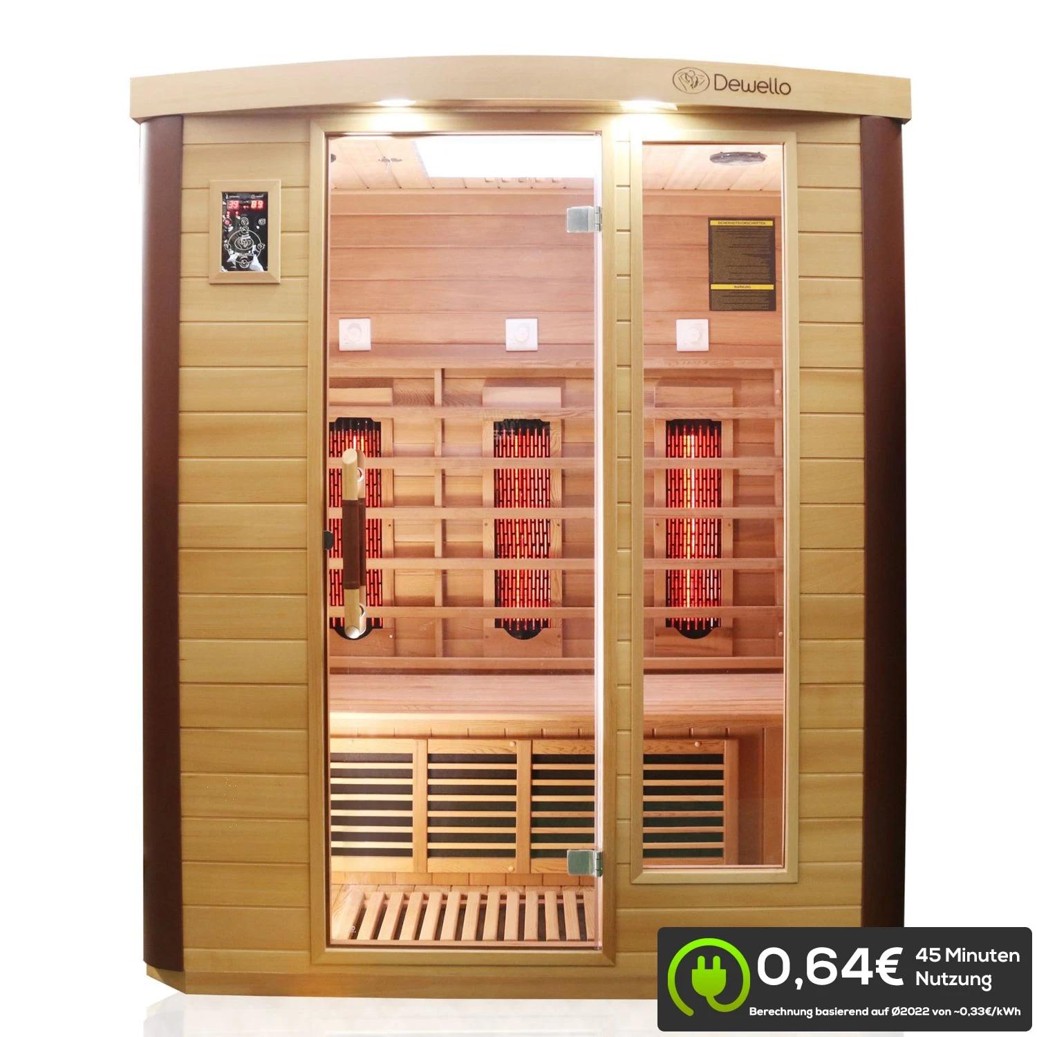 Dewello Infrarotkabine Infrarotsauna TORONTO 160cm X 110cm Inkl. Vollspektrumstrahler, Bodenstrahler 2 Dewello Infrarotkabine Infrarotsauna TORONTO 160cm X 110cm Inkl. Vollspektrumstrahler, Bodenstrahler – Bild 2