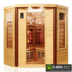 Dewello Infrarotkabine Infrarotsauna TORONTO 152cm X 152cm Inkl. Vollspektrumstrahler, Bodenstrahler