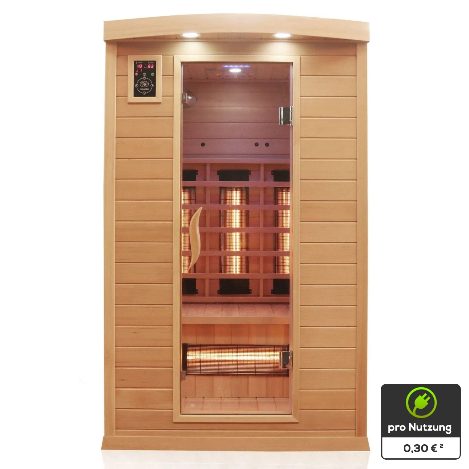 Dewello Infrarotkabine Infrarotsauna HYDER 115cm X 105cm Inkl. Vollspektrumstrahler, Radio, Farblicht 1 Dewello Infrarotkabine Infrarotsauna HYDER 115cm X 105cm Inkl. Vollspektrumstrahler, Radio, Farblicht