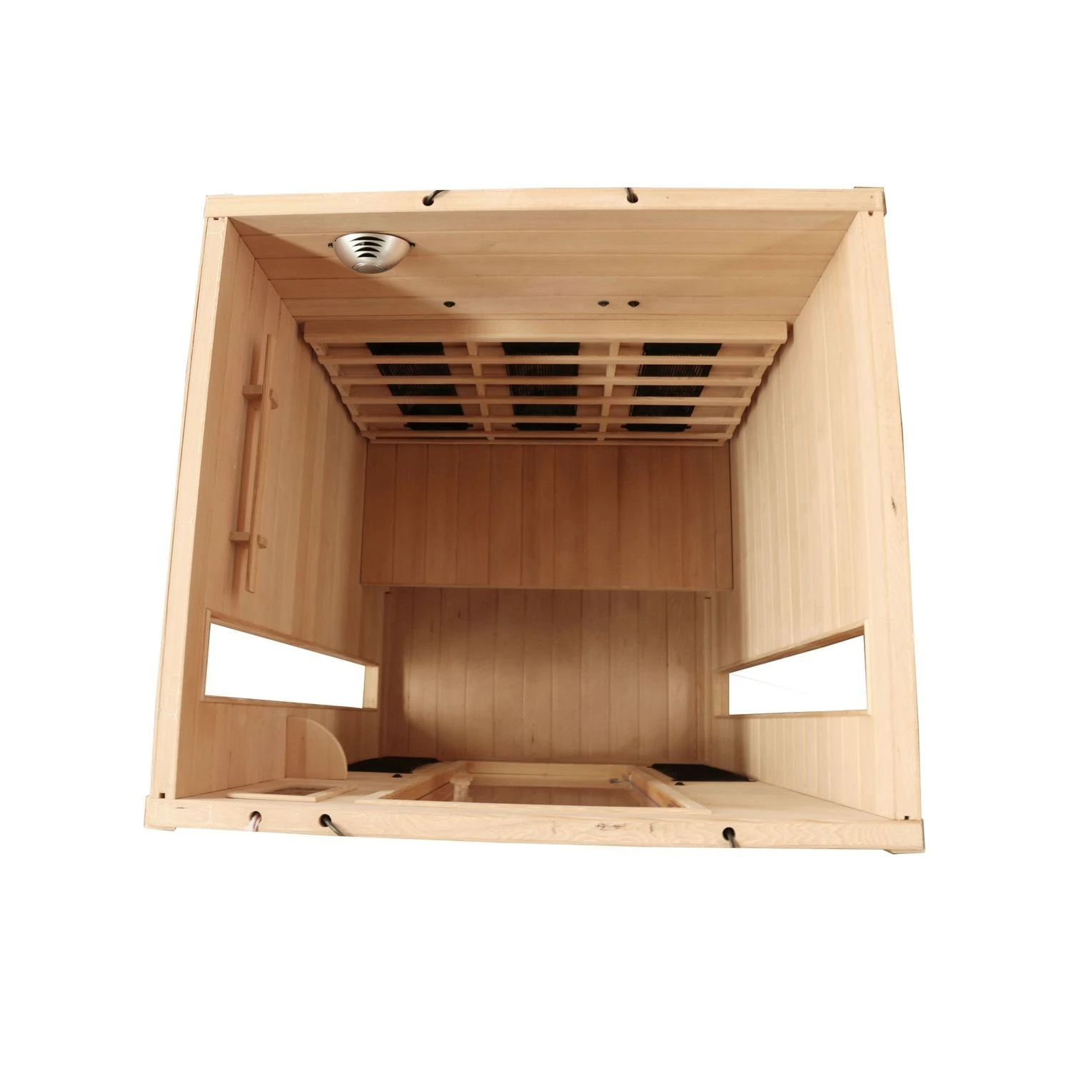 Dewello Infrarotkabine Infrarotsauna HYDER 115cm X 105cm Inkl. Vollspektrumstrahler, Radio, Farblicht 4 Dewello Infrarotkabine Infrarotsauna HYDER 115cm X 105cm Inkl. Vollspektrumstrahler, Radio, Farblicht – Bild 4