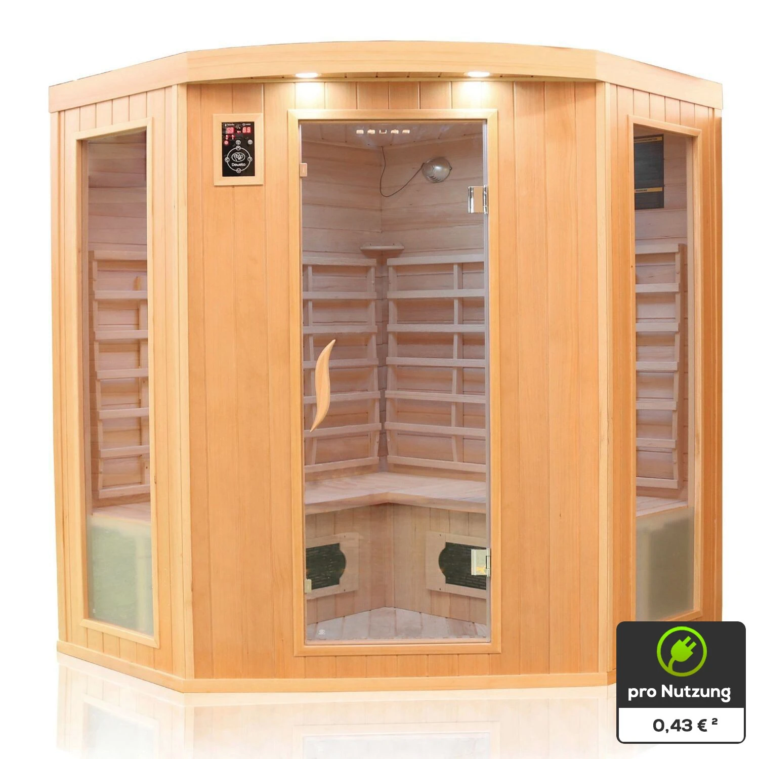 Dewello Infrarotkabine Infrarotsauna HALEY 160cm X 160cm Inkl. Keramikstrahler, Bodenstrahler Und Zubehör 1 Dewello Infrarotkabine Infrarotsauna HALEY 160cm X 160cm Inkl. Keramikstrahler, Bodenstrahler Und Zubehör