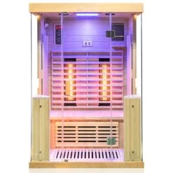 Dewello Infrarotkabine Infrarotsauna KINGSTON 130cm X 105cm Inkl. Vollspektrumstrahler, Bodenstrahler