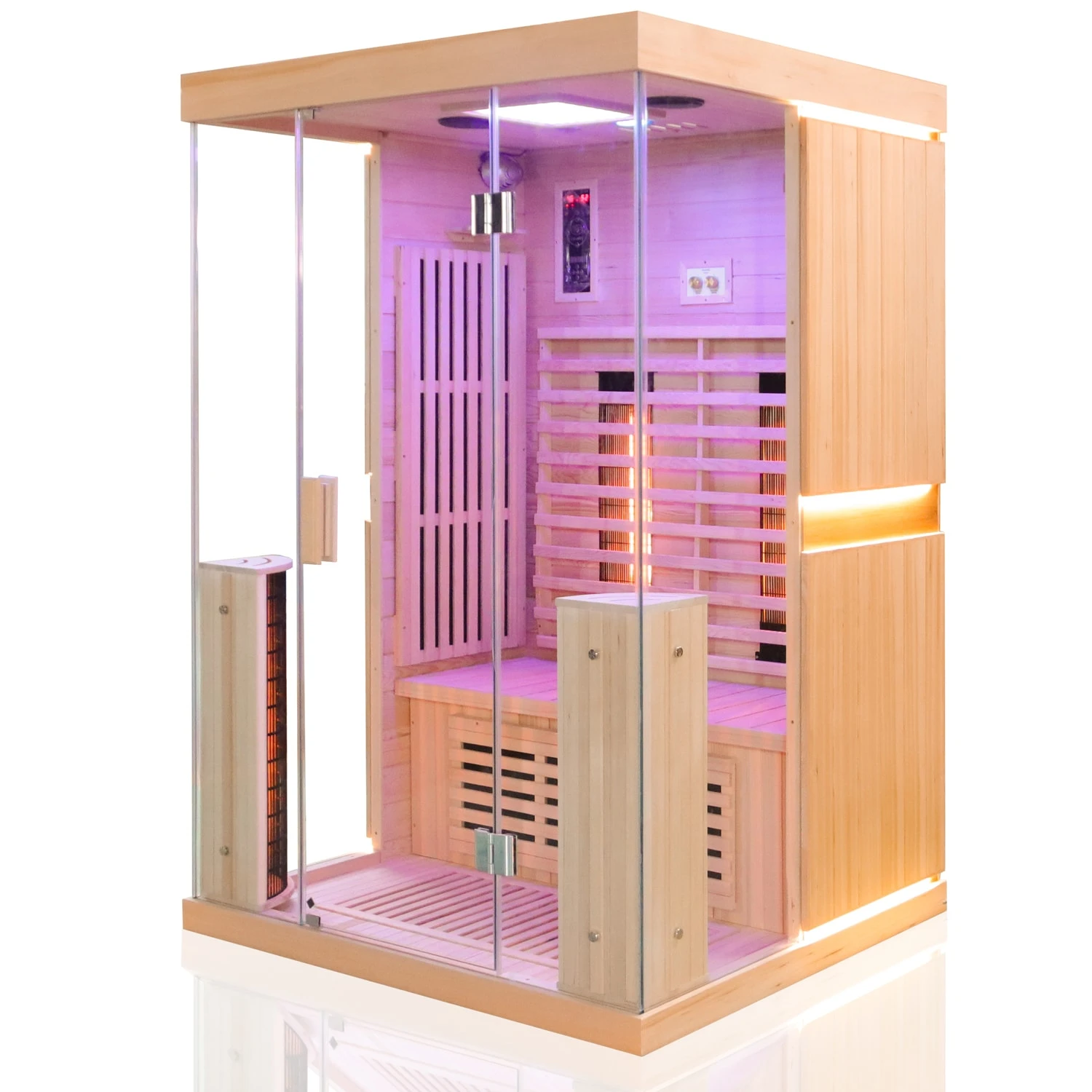 Dewello Infrarotkabine Infrarotsauna KINGSTON 130cm X 105cm Inkl. Vollspektrumstrahler, Bodenstrahler 3 Dewello Infrarotkabine Infrarotsauna KINGSTON 130cm X 105cm Inkl. Vollspektrumstrahler, Bodenstrahler – Bild 3