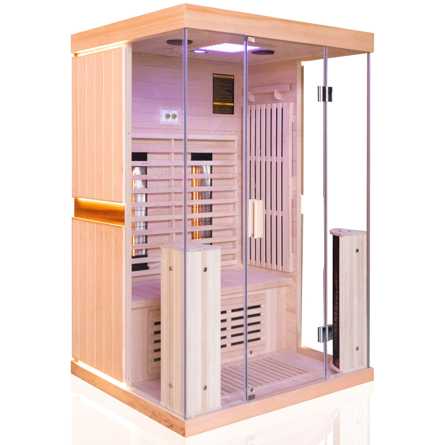 Dewello Infrarotkabine Infrarotsauna KINGSTON 130cm X 105cm Inkl. Vollspektrumstrahler, Bodenstrahler 4 Dewello Infrarotkabine Infrarotsauna KINGSTON 130cm X 105cm Inkl. Vollspektrumstrahler, Bodenstrahler – Bild 4