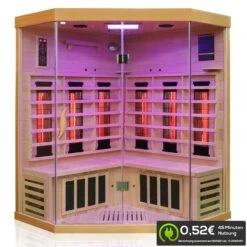 Dewello Infrarotkabine Infrarotsauna BRANDON 140cm X 140cm Inkl. Vollspektrumstrahler, Bodenstrahler