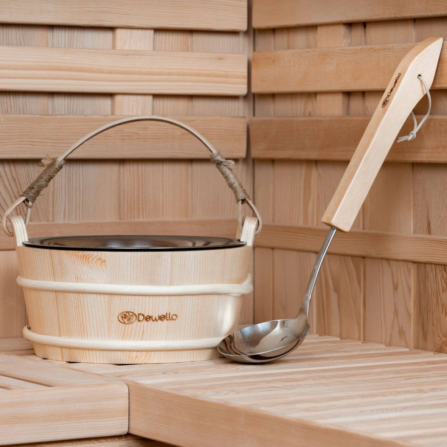 Dewello Saunaeimer Edelstahleinsatz Kelle Aufgussset Saunakübel Aufgusseimer Aufgusskelle Aufgusskübel Metalleimer 2 Dewello Saunaeimer Edelstahleinsatz Kelle Aufgussset Saunakübel Aufgusseimer Aufgusskelle Aufgusskübel Metalleimer – Bild 2