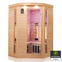 Dewello Infrarotkabine Infrarotsauna Wärmekabine LAKEFIELD 3 140cm X 140cm Inkl. Vollspektrumstrahler, Bodenstrahler