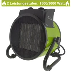 Tronitechnik KH-503 Keramikheizer Heizlüfter Heizung 3.000 Watt, Mit Tragegriff, PTC Keramik, Stufenlose Thermosteuerung