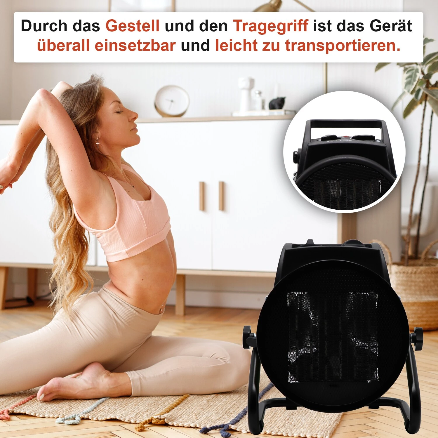 Tronitechnik KH-503 Keramikheizer Heizlüfter Heizung 3.000 Watt, Mit Tragegriff, PTC Keramik, Stufenlose Thermosteuerung 4 Tronitechnik KH-503 Keramikheizer Heizlüfter Heizung 3.000 Watt, Mit Tragegriff, PTC Keramik, Stufenlose Thermosteuerung – Bild 4