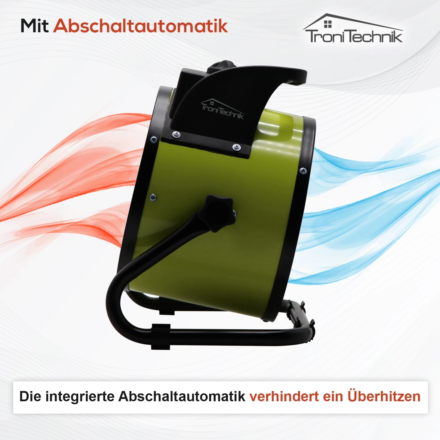 Tronitechnik KH-503 Keramikheizer Heizlüfter Heizung 3.000 Watt, Mit Tragegriff, PTC Keramik, Stufenlose Thermosteuerung 5 Tronitechnik KH-503 Keramikheizer Heizlüfter Heizung 3.000 Watt, Mit Tragegriff, PTC Keramik, Stufenlose Thermosteuerung – Bild 5